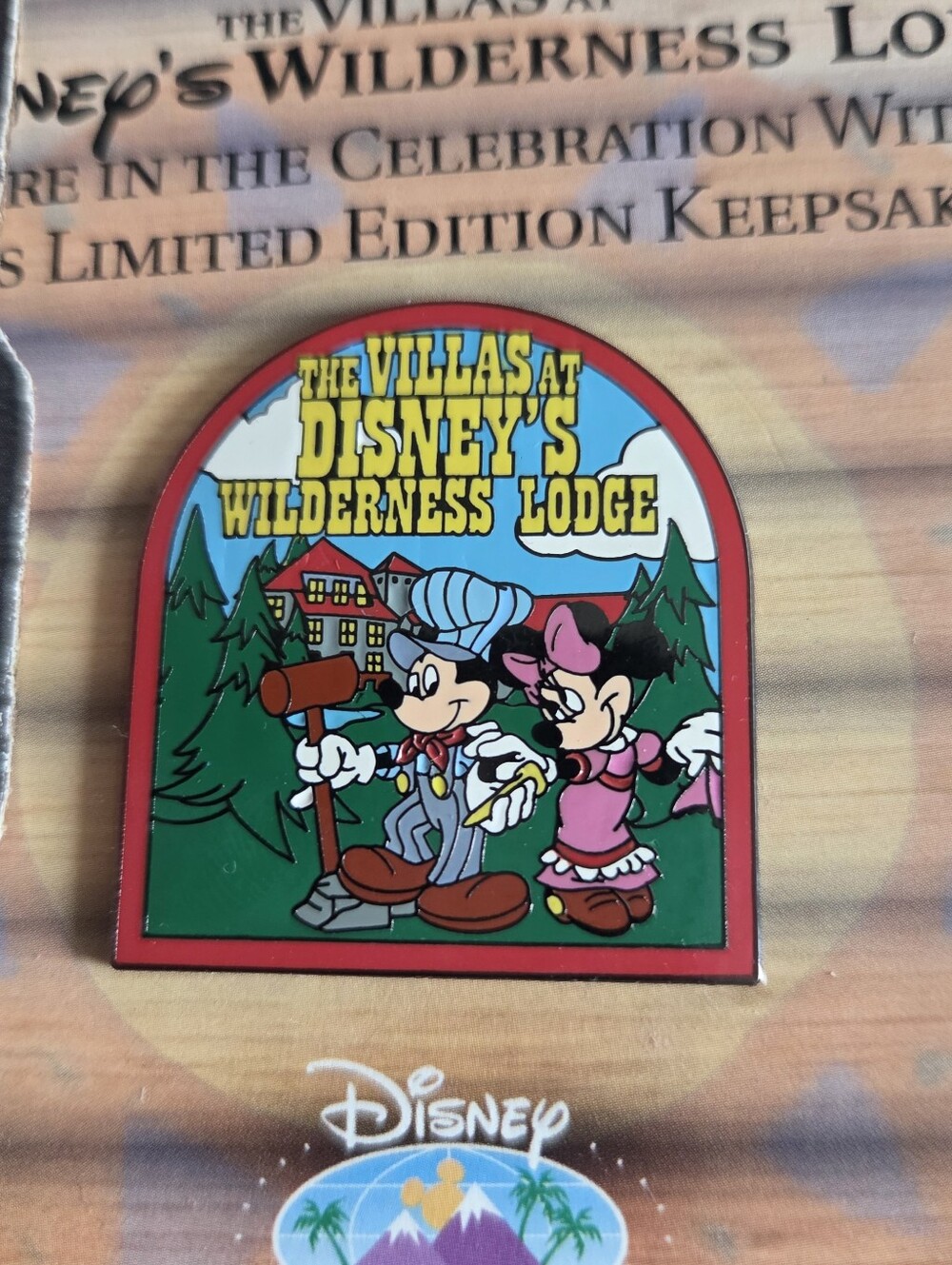 Disney Red & Green Wilderness Lodge Mickey & Minnie Pin